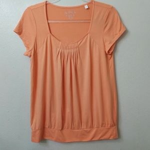 Chico's Perfect Pleats Top Orange Size 8